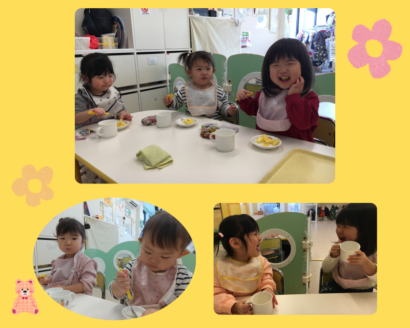 紫 赤ちゃん 幼児 女の子 保育園 フォトコラージュ